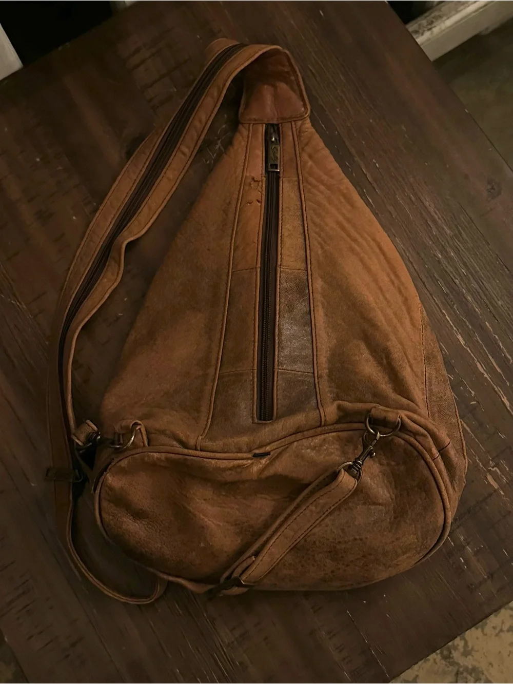 Vintage Scully Leather Convertible Sling Backpack